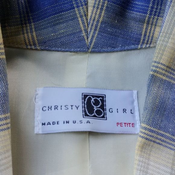 CHRISTY GIRL | BlueYellow Plaid Boyfriend Blazer - Picture 10 of 14